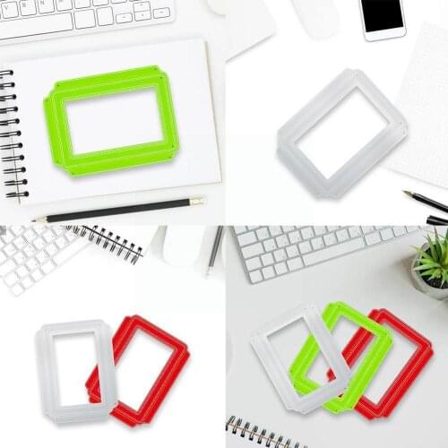 Metal Cutting Dies Photo Frame Lace Border Rectangular Scrapbook Punch Card Die Cut Paper Craft Mould Knife Mold Stencils B G8X5