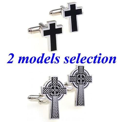 Fashion Black Cross Cufflink Cuff Link 1 Pair Free Shipping Biggest Promotion