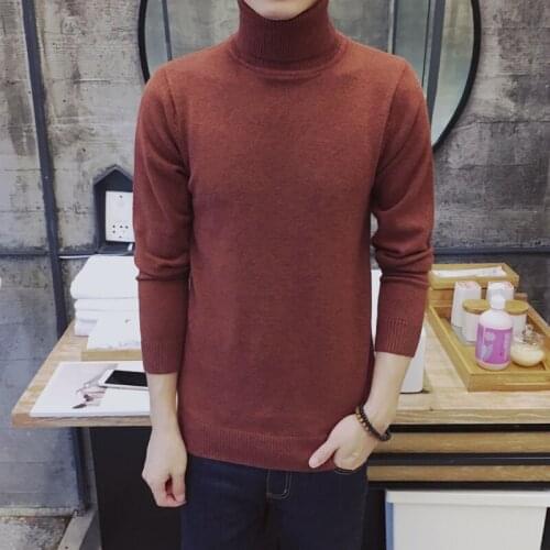 New Winter High Neck Thick Warm Sweater Men Turtleneck Brand Mens Sweaters Slim Fit Pullover Men Knitwear Male Double collar