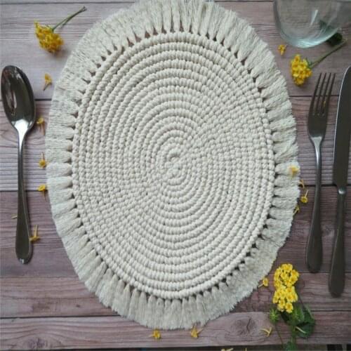 Boho macrame placemats set of round handmade macrame centerpiece
