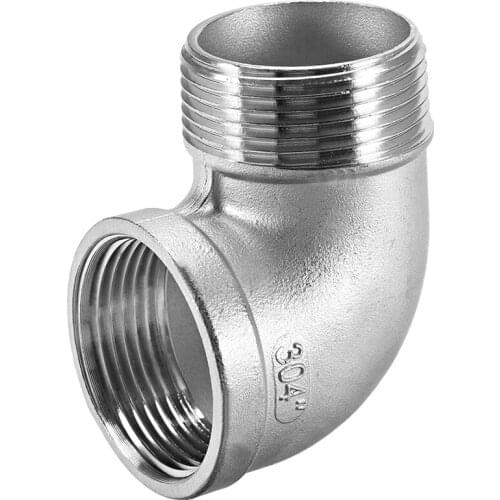 Uxcell Stainless Steel 304 Cast Pipe Fitting 90 Degree Elbow 1-1/4BSPT Female X 1-1/4BSPT Male Thread