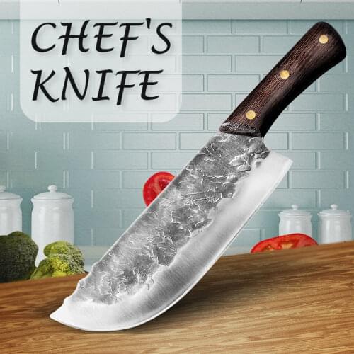 7.7 inch Multi-purpose Knife Hand Forged Old Kitchen Knife Butcher Knife for Cutting Meat Household Chef Knives