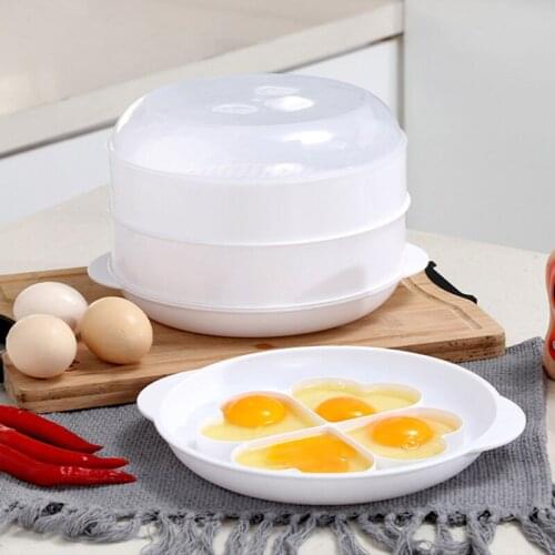 Plastic Steamed Egg Tray Round ChildrenS Love Heating Steamed Egg Boiled Egg Tray Special Steamer For Microwave Oven