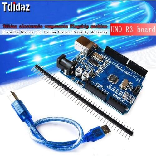 1PCS UNO R3 board CH340G+MEGA328P Chip 16Mhz For Arduino UNO R3 Development board+USB CABLE