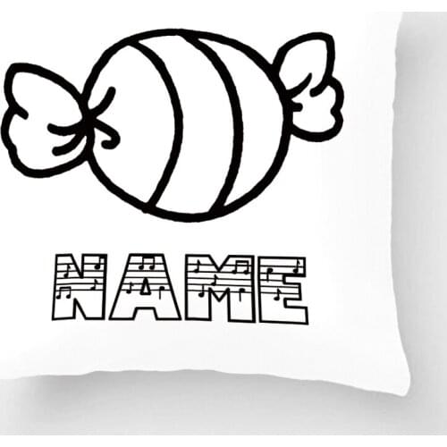 Customized Name Printed Throw Pillowcase Candy And Musical Note Decorative Cushion Cover Gift By Lvsure For Car Sofa Seat