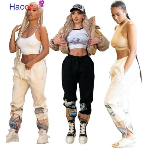 HAOOHU Harajuku Joggers Wide Leg SweatPants Women Trousers Plus Size High Waist Pants Streetwear Korean Casual Pant Femme Fall
