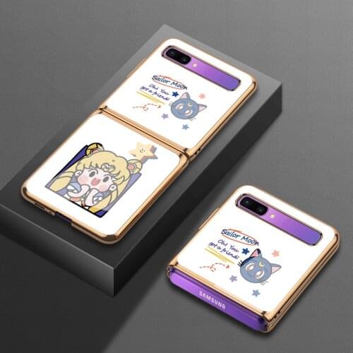 For Samsung f700n mobile phone case zflip folding f7070 protective case sm-f7000 electroplated glass 5g beautiful girl
