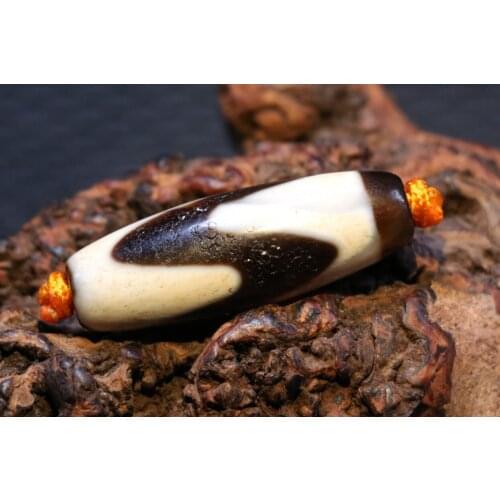 Treasure Unique Magic Power Tibetan Old Agate tiger-tooth dZi Bead Pendant A T Timestown UPD22