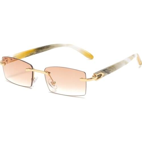 2021 Womens Rimless Sunglasses Rectangle Fashion Ladies Sun Glasses Personalized Candy Color Outdoor Eyewear Party Trendy UV400