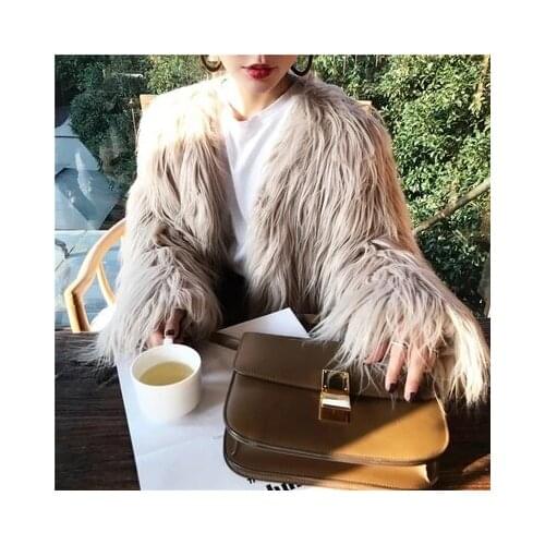 Style New High-end Fashion Women Faux Fur Coat S88