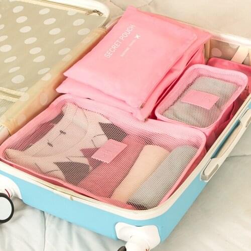 6pcs/Set Travel Storage Bag Waterproof Clothes Organizer Bags Travel Packing Cube Portable Storage Organizer Case