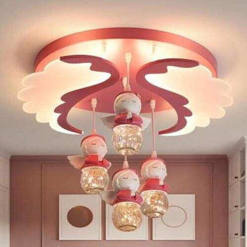 Childrens room lamp Nordic cartoon boy and girl bedroom lamp simple modern warm creative eye protection led ceiling lamp