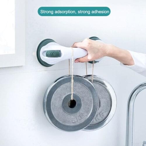 Bathroom Handrail Vacuum Suction Cup Support Bar Handle PVC Punch-Free Safety Showe Handle For Disabled People Elderly Children