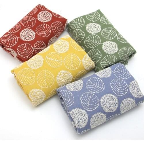 Embroidery fabric Leaf diy cotton and Linen Fabric by meter Retro Vintage sewing crafts cotton fabric 50*140cm