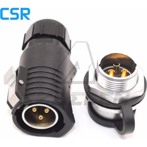 XHP20 , 3pin waterproof cable connector, Waterproof 20A Power Panel Mount Adapter True Locking, Electrical Connector Plug Socke