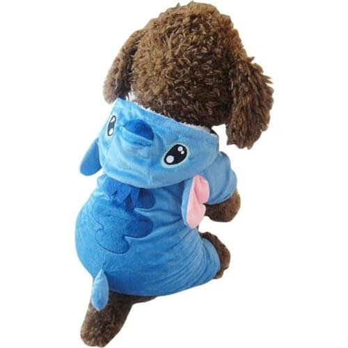 XS-2XL Pet Clothes Stitch Turned Into Casual Clothes Autumn Winter Dog Teddy Soft Shearing Four-legged Design Embroidery Craft