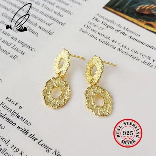 925 Sterling Silver Hyperbole Gold Drop Brincos Boho Luxury Summer Boucle D'oreille Femme 2019 Earings Fashion Jewelry Jewellery