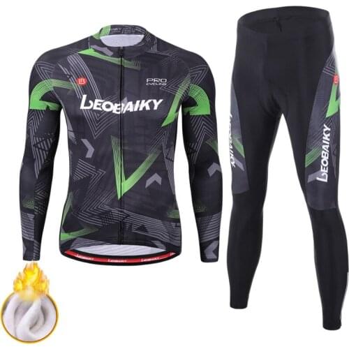 Winter Cycling Clothing Men Racing Mountain Bike Sportswear Thermal Fleece Bicycle Jersey Set Mtb SkinSuit Ropa Ciclismo 2021