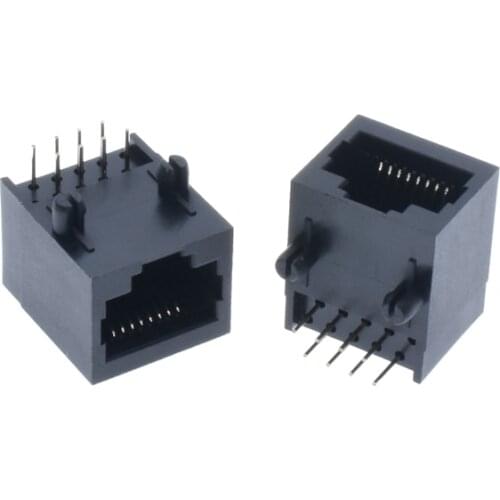 100PCS x RJ45 56 Plastic type 8P8C 8Pin 17.8mm PCB Right Angle Modular Female Network Socket LAN Connector