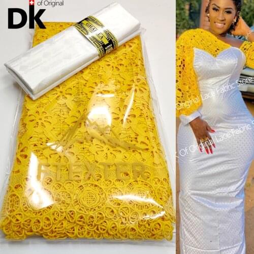 2.5+2.5 Yards African Lace Fabric 2020 High Quality 100% Swiss Voile Lace In Switzerland With Basin Riche Gextczer Dress Fabric