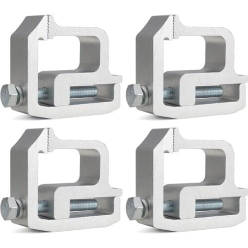 4 PCS Universal Truck Cap Topper Camper Shell Mounting Clamps Heavy Duty Aluminum Silver