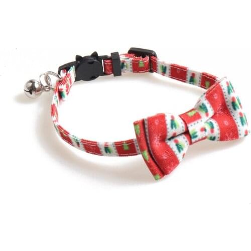 40PCS / LOT Pet Collar Christmas Series Cat Collar With Bell Christmas Fruit Snowflake Cat Collar Cat Accessories