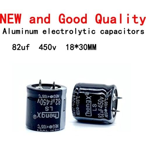 5pcs/Lot Aluminum Electrolytic Capacitors 82uF 450V 18*30mm Foot Putch 7.5mm ±20% Accuracy 2000Hrs