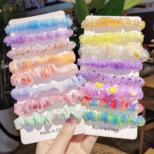 5Pcs Cute Children Elastic Rubber Bands Girls Colorful Hair Bands Gum For Hair Headwear Hair Accessories