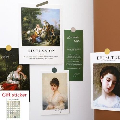 7sheets ins European style artist painting Photography props postcard bedroom desk DIY card wall decoration card