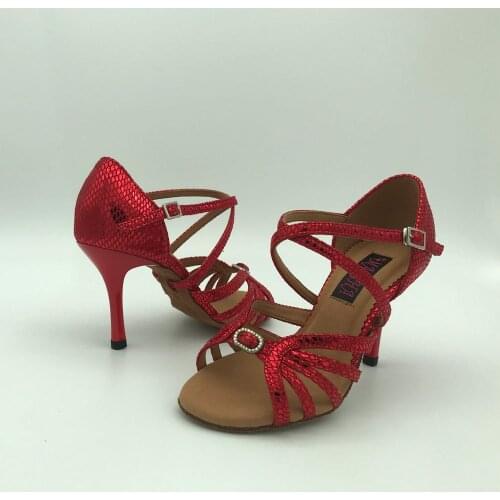 8.5cm heel Latin Dance Shoes For women Salsa shoes pratice shoes comfortable latin shoes 6218RSL low heel high heel available