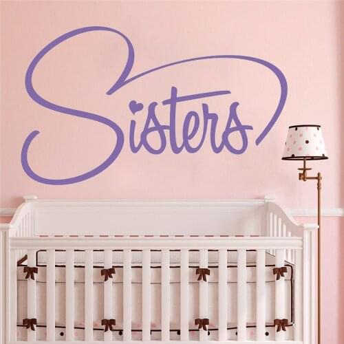 Sisters family wall sticker kids room decoration accessories sticker sisters decal vinyl wall decals girls room home decor HY303