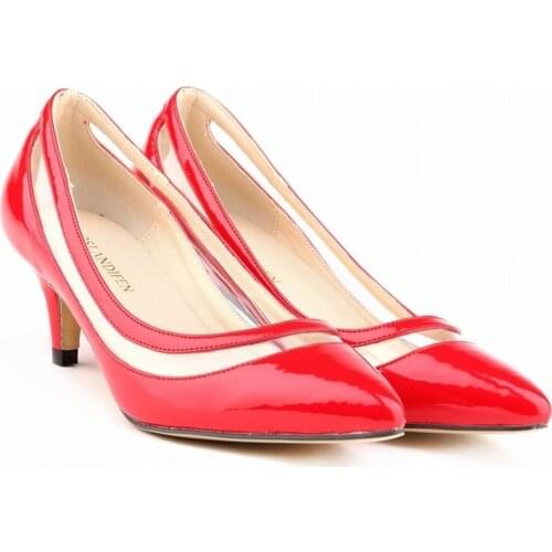 Free shipping New spring and autumn fashion OL low heeled shoes sexy patchwork women pointed toe pumps size 35-42 678-2PA