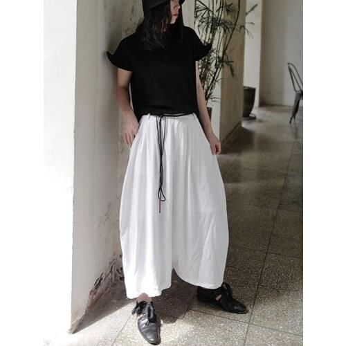 Homemade Yamamoto skirt, loose cotton and linen, with a Japanese twist, small white culottes