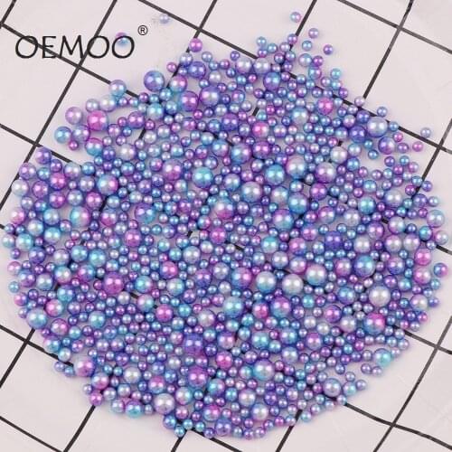 20g Random Mixed Rainbow Color 3/4/5/6mm Pearls Beads ABS Imitation Pearls No Holes Loose Spacer DIY Beads For Bracelet Necklace