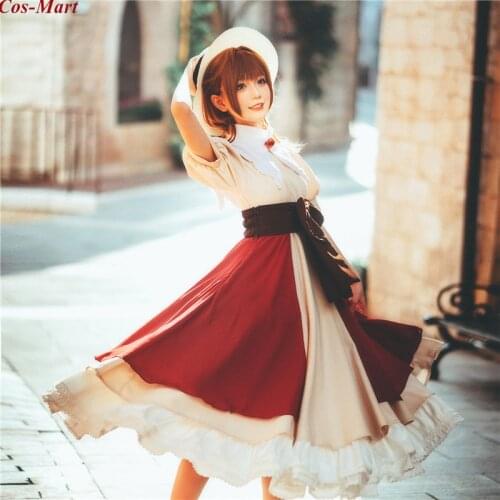 CardCaptor Kinomoto Sakura Cosplay Costume Grandpas Gift Anime Version Red Yellow Lolita Dress Role Play Clothing Custom-Make