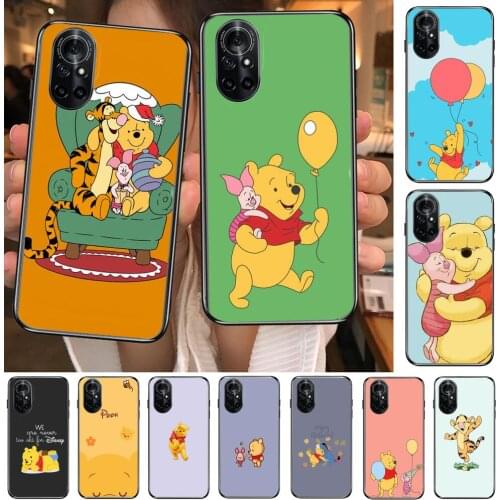 Winnie Pooh Clear Phone Case For Huawei Honor 20 10 9 8A 7 5T X Pro Lite 5G Black Etui Coque Hoesjes Comic Fash design