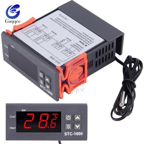LED Digital Temperature Controller Regulator STC-1000 DC 12V-72V 24V 220V Thermoregulator thermostat Incubator W/ Heater Cooler
