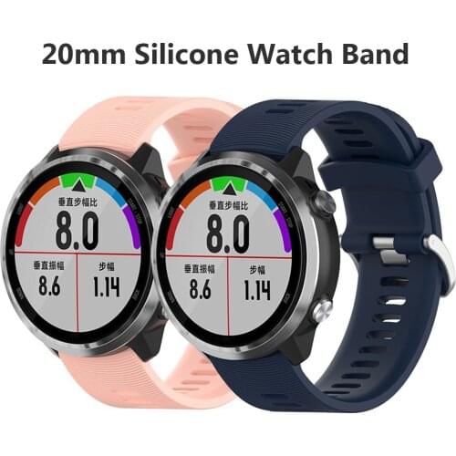 Correa for Moto 360 2nd Gen 42mm Pebble Time Round Ticwatch 2/E/C2 & Nokia Withings Steel HR Band 20mm Silicone Watch Strap Pink