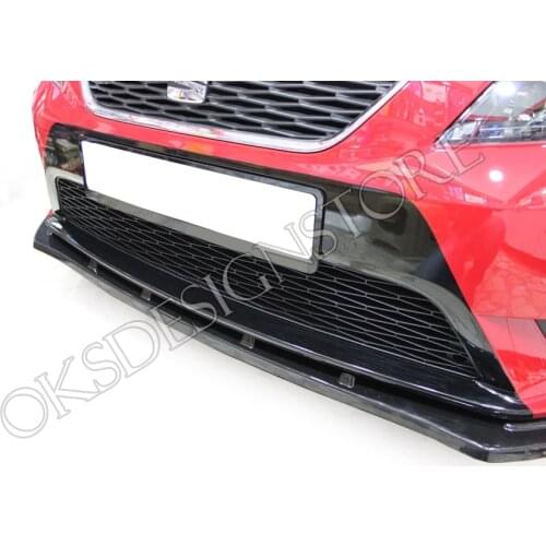 For Seat Leon 2013 2014 2015 2016 2017 Front Bumper Lip Glossy Black Splitter Diffuser Lip Body Kit Spoiler Bumpers For
