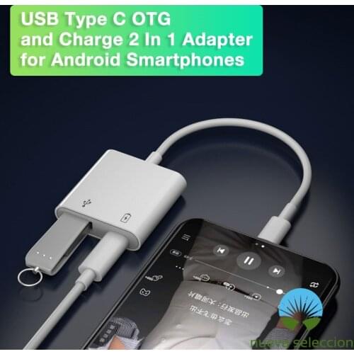 2 in 1 OTG USB A to Type C Cable Adapter for Xiaomi Huawei OnePlus Samsung USB 3 OTG w/ Charge Power OTG USB Female for Mi Redmi
