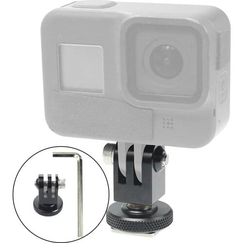 Aluminum Alloy Cold Shoe Mount Adapter Bracket with 1/4" Thread for Gopro Hero 9 8 7 6 5 4 Camera