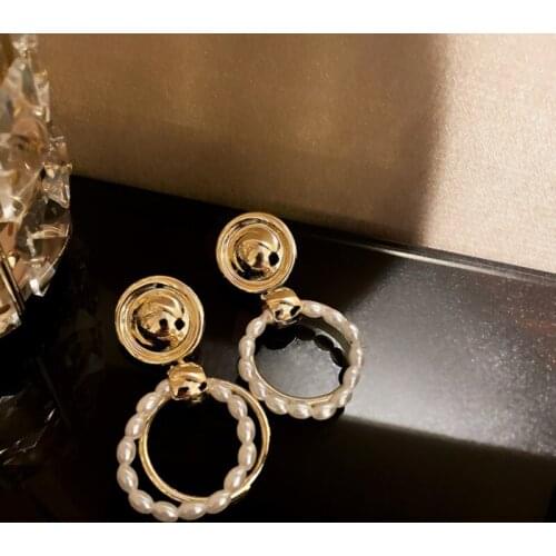 Summer new personality creative circle pendant earrings luxury fashion casual dance party earrings for women holiday gifts