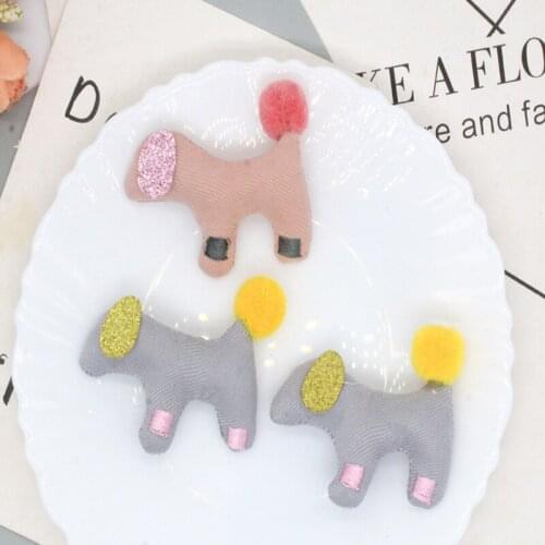 10pcs/lot DIY HandmadeCartoon cute dog Padded Patches Appliques For Clothes Sewing Supplies DIY Hair Decoration