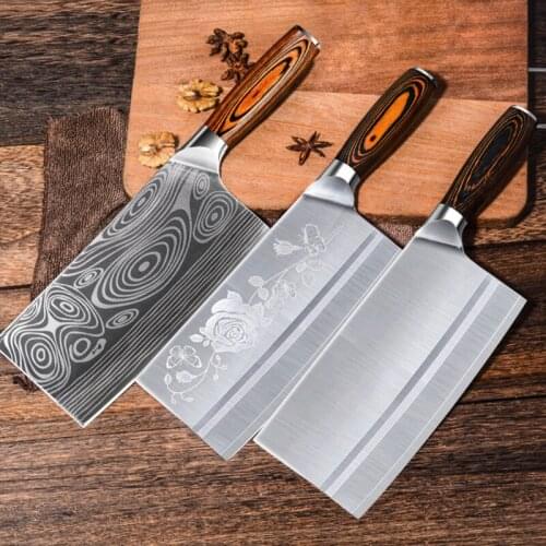 8 inch 5CR15mov Stainless Steel Cleaver Butcher Knife Pro Kitchen Knife Wood Handle Chopping Knife Kitchen Cooking Chef Knife