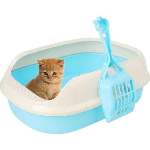 New Arrival Plastic Cat Toilet Trainer Crack-proof Bottom Polyester Cat Litter Box Pet Cleanning Anti-breaking Training Supply