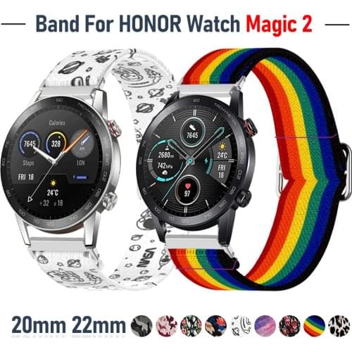 Adjust Nylon Strap for HUWAEI HONOR Magic 2 46mm 42mm Watch Elastic Watchband for HONOR Watch Wrist Band Bracelet 20mm 22mm Belt