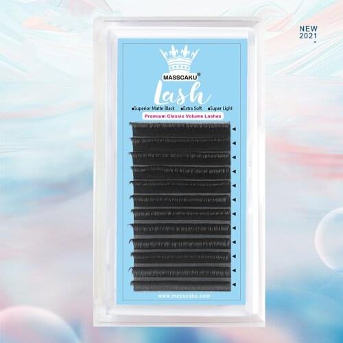 MASSCAKU Cheap CD Curl Premium Synthemic Mink Silk Eyelashes Extension Professional Natural Soft Individual Single False Lashes