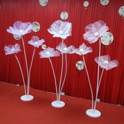 Silk Mesh Flower Poppy Wedding Road Lead Decoration Stereo Yarn Flower Creative Party Wedding Stage Window Chen Mei Decorative