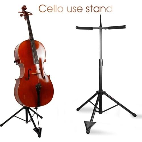 Foldable Cello Tripod Stand with Bow Hook Holder Design Musical Instrument Bracket Cello Metal Stand Holder