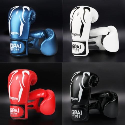 GINGPAI PU Leather Adult Male Female Boxing Gloves Kick Sandbag Glove Professional Fighting Train MMA GYM Sports Equipment Mitts